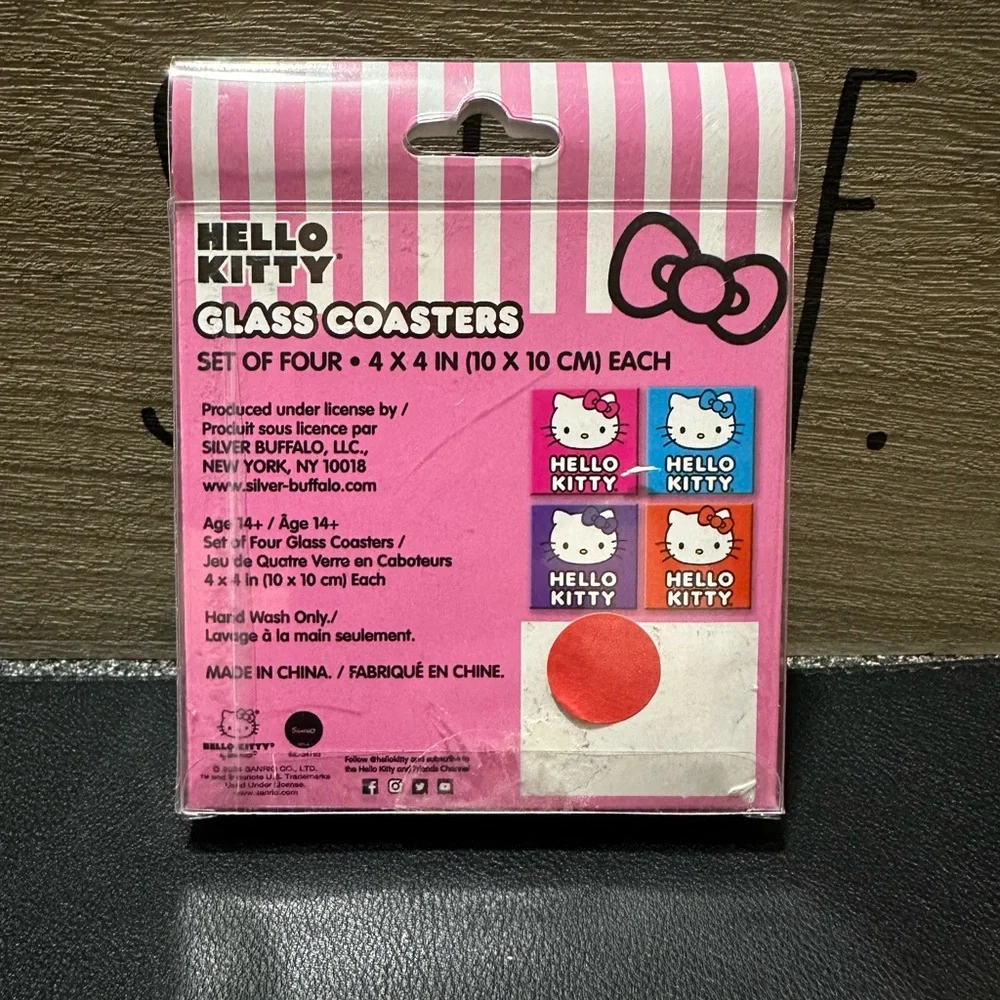 Hello Kitty Glass Coasters Set of 4.